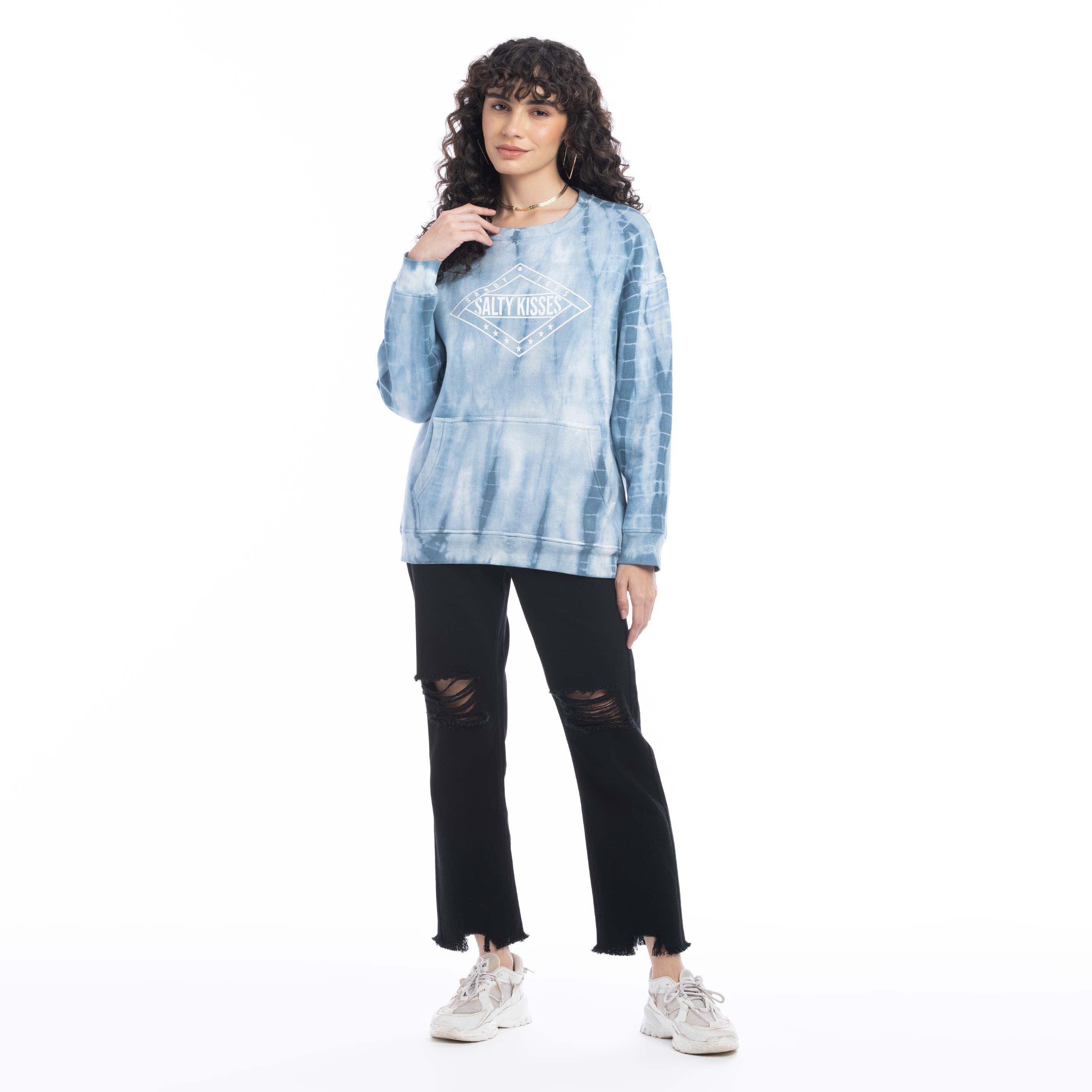 Salty Kisses Tie Died Oversized Sweatshirt - Myra USA