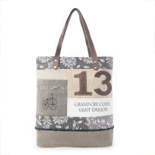 French Countryside Lucky 13 Patchwork Tote Bag - Myra USA