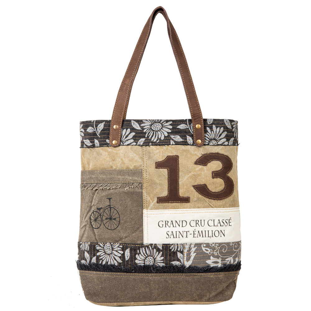 French Countryside Lucky 13 Patchwork Tote Bag - Myra USA