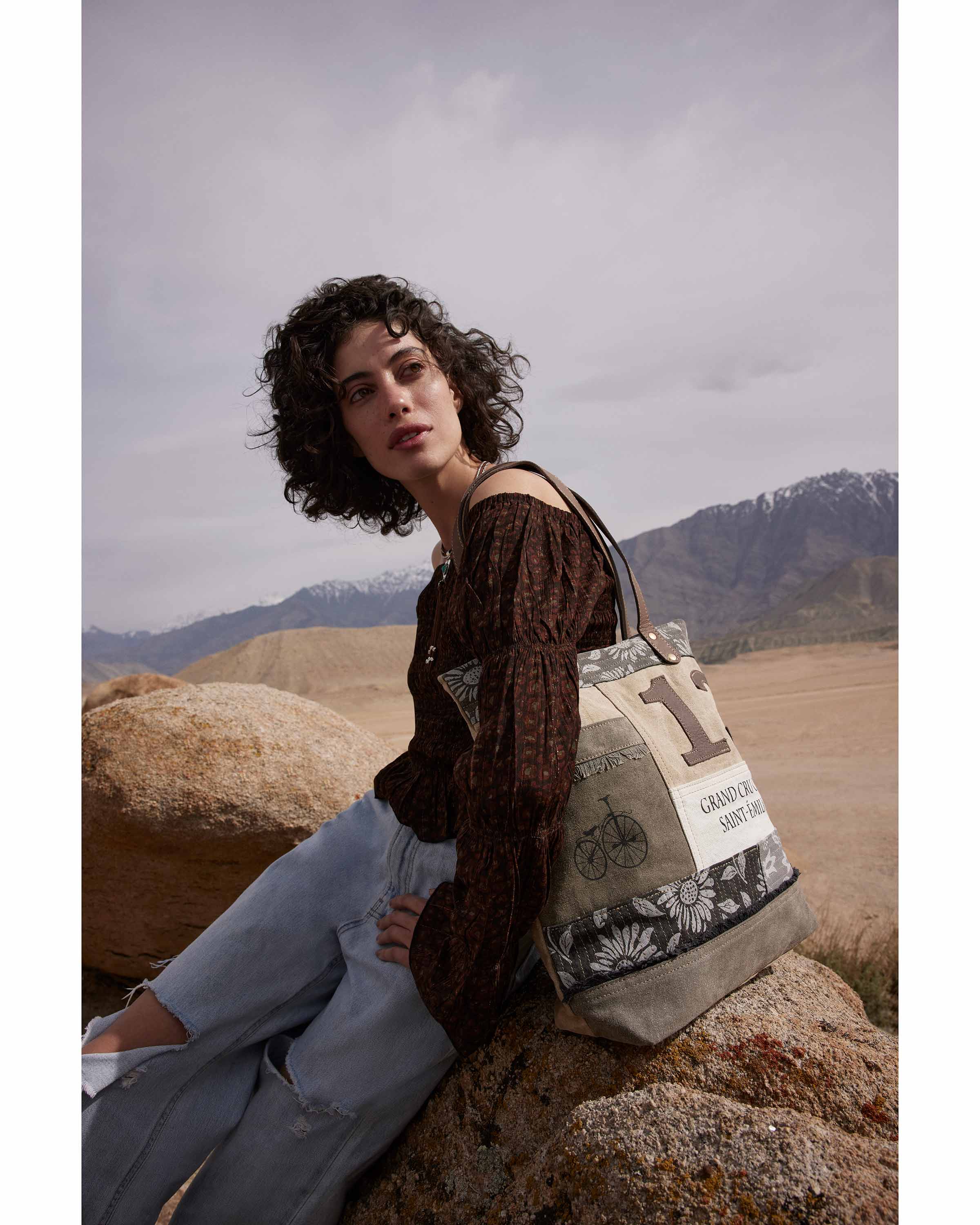 French Countryside Lucky 13 Patchwork Tote Bag - Myra USA