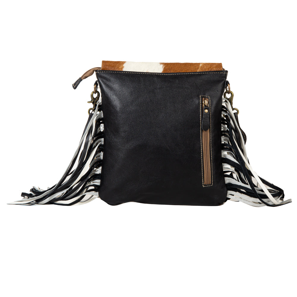 Stratford Trail Fringed Concealed-Carry Bag In Brown & White - Myra USA