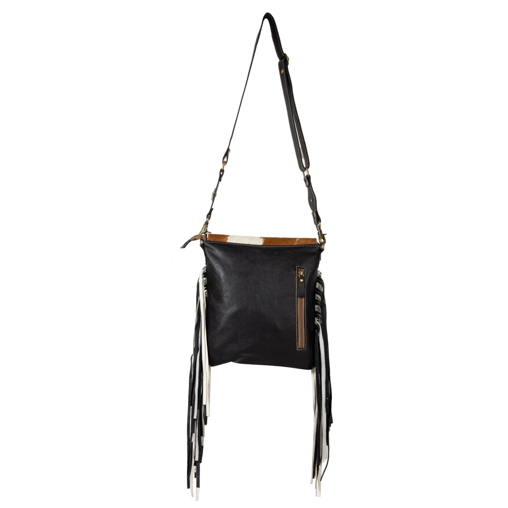 Stratford Trail Fringed Concealed-Carry Bag In Brown & White - Myra USA