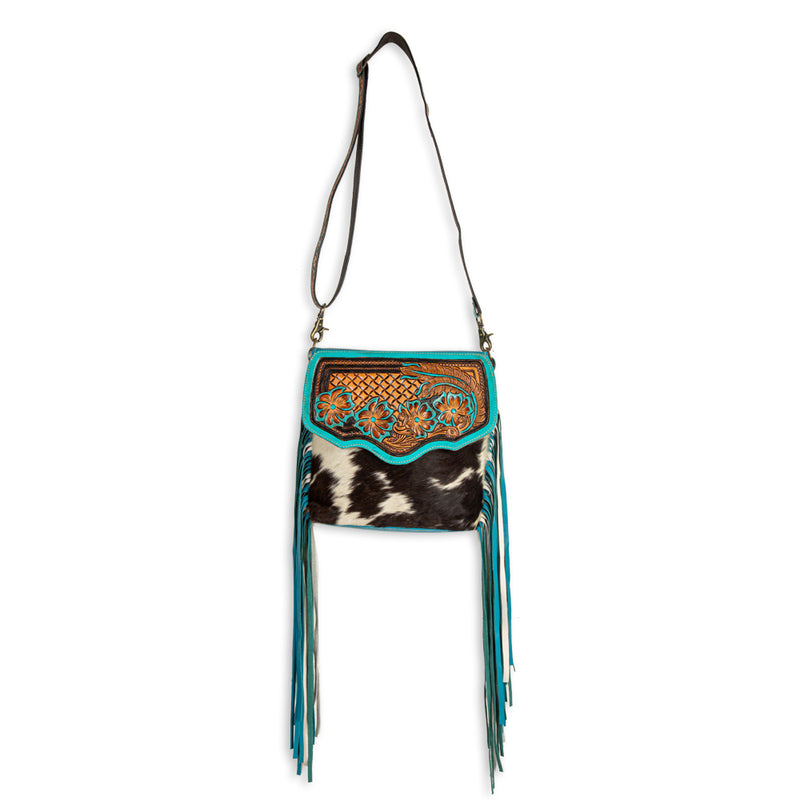 Turquoise Fringe Clear Purse