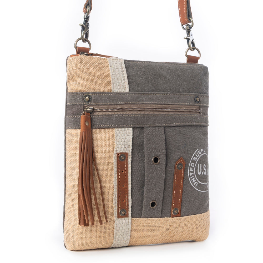 USA Canvas Patch Crossbody Bag - Myra USA