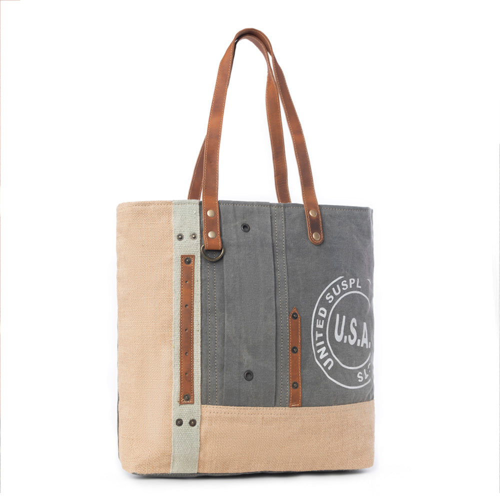 USA Canvas Patch Tote Bag - Myra USA