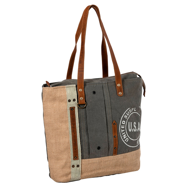 USA Canvas Patch Tote Bag