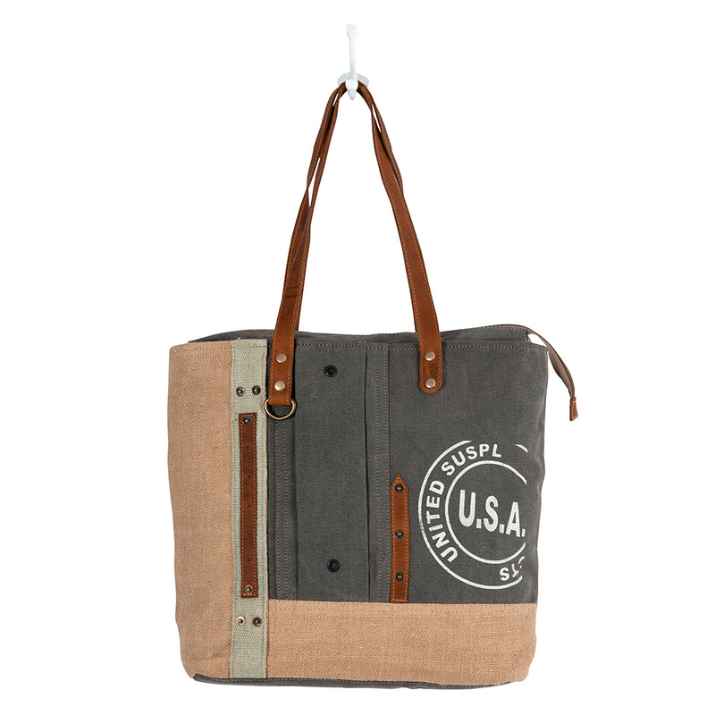 USA Canvas Patch Tote Bag