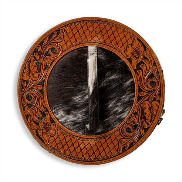 Western Mesa Round Hand-Tooled Valuables & Jewelry Box
