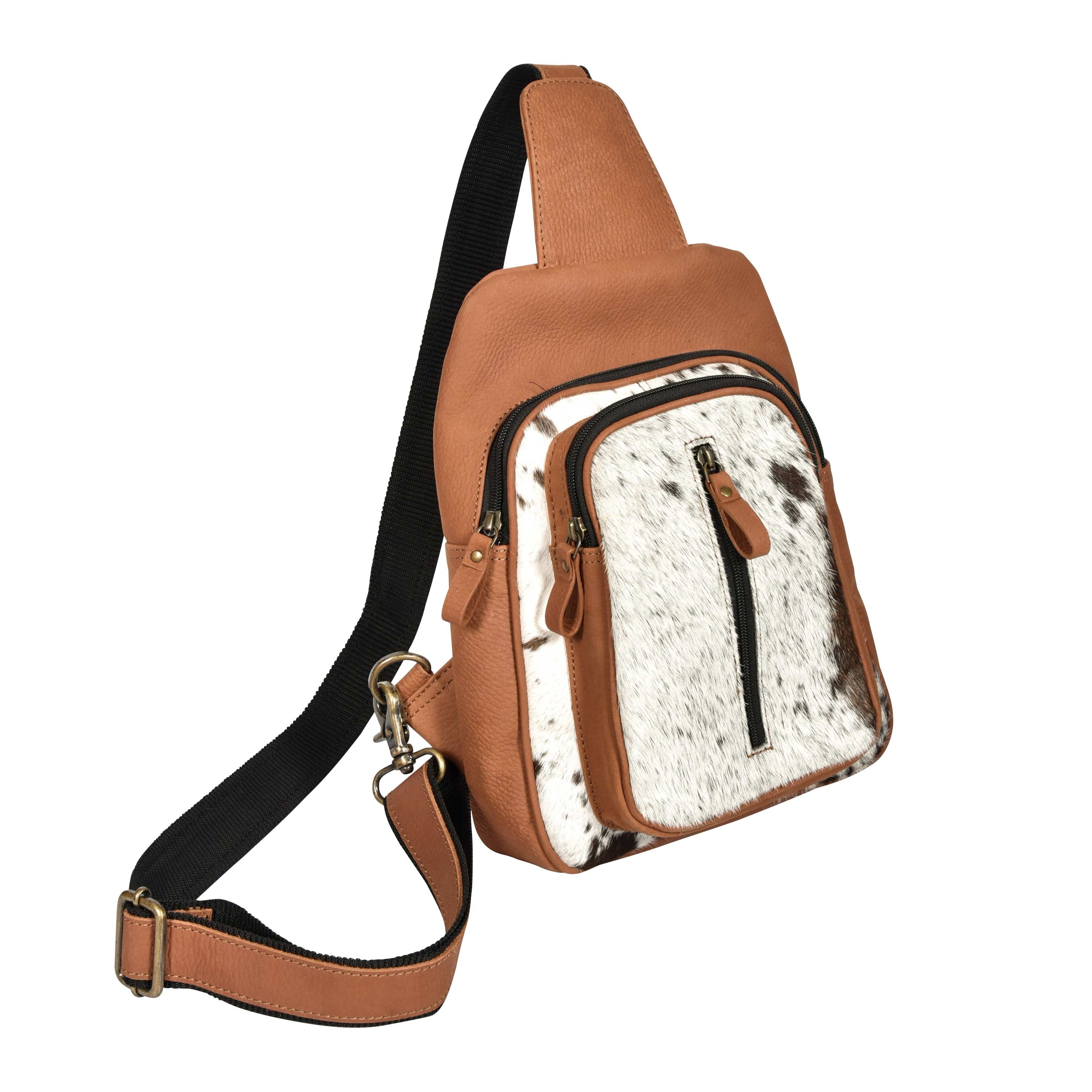 Mountain Bend Hair-On Hide Bucket Sling Bag - Myra USA