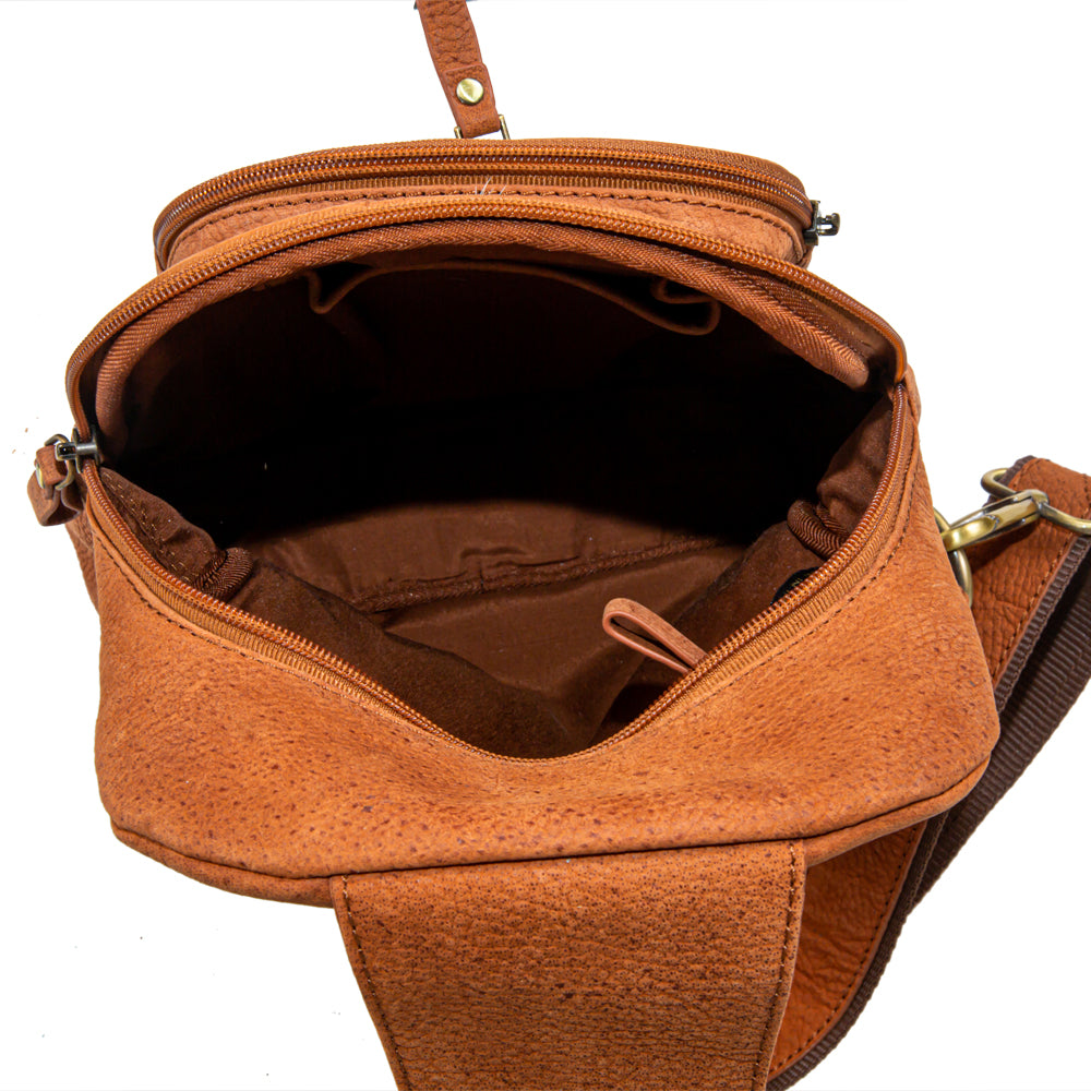 Mountain Bend Hair-On Hide Bucket Sling Bag - Myra USA