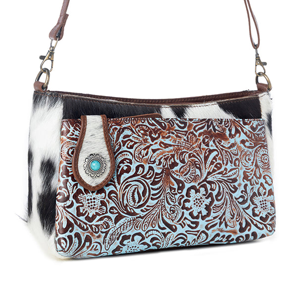 Marta Plains Leather & Hairon Bag