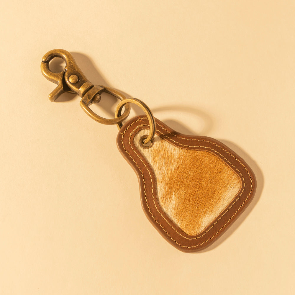 Pony Brook Key Fob In Brown & White