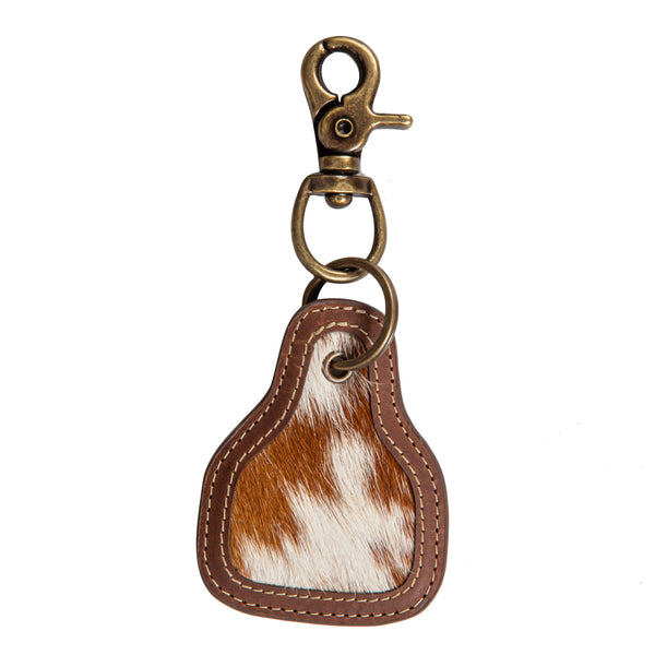 Pony Brook Key Fob In Brown & White