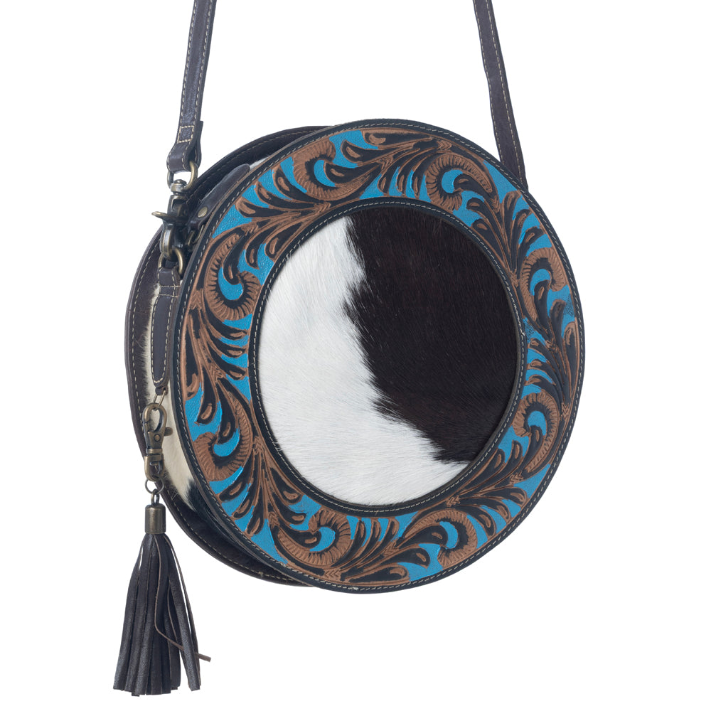 Night Gaze Hand-Tooled Round Bag - Myra USA