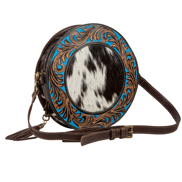Night Gaze Hand-Tooled Round Bag - Myra USA