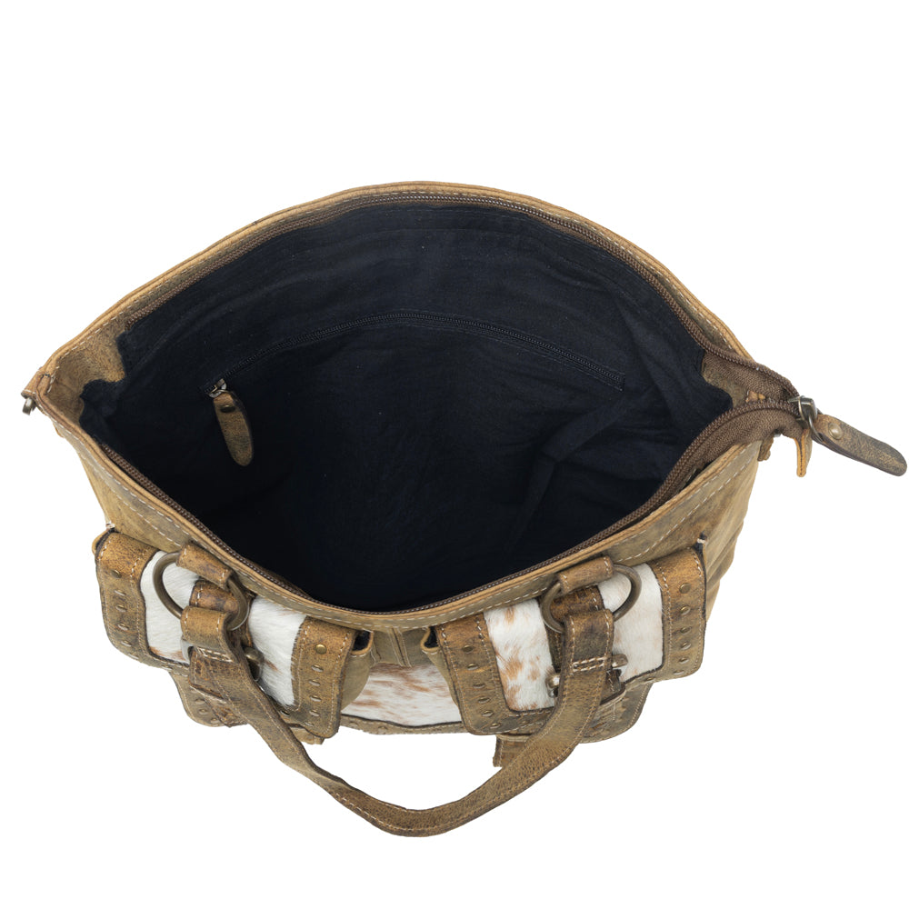 Cube Mesa Pouched Canvas Hairon Bag - Myra USA