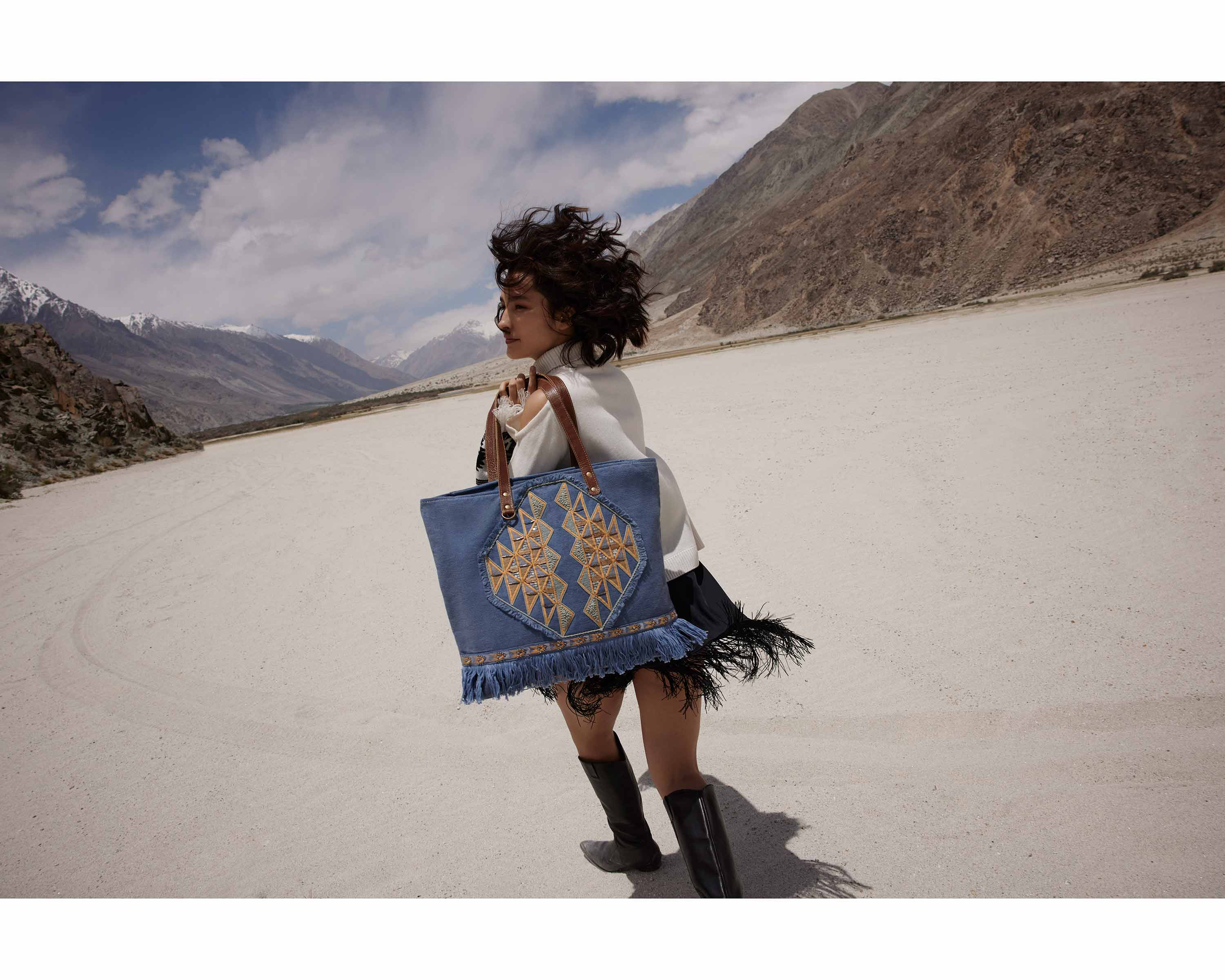 Ember Reflections Embroidered Tote Bag - Myra USA