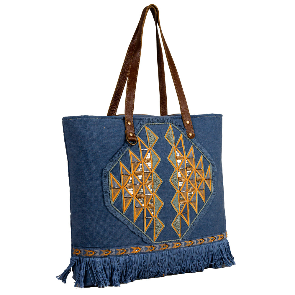 Ember Reflections Embroidered Tote Bag - Myra USA