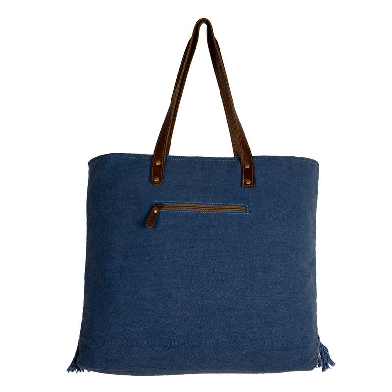 Ember Reflections Embroidered Tote Bag