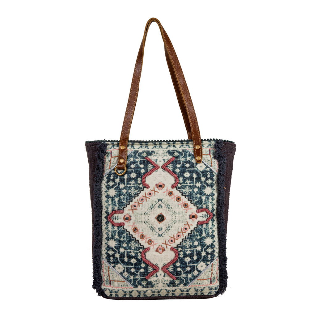 Homestyle Warmth Embroidered Tote Bag - Myra USA