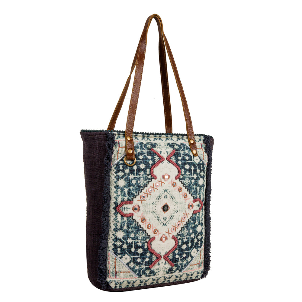Homestyle Warmth Embroidered Tote Bag - Myra USA