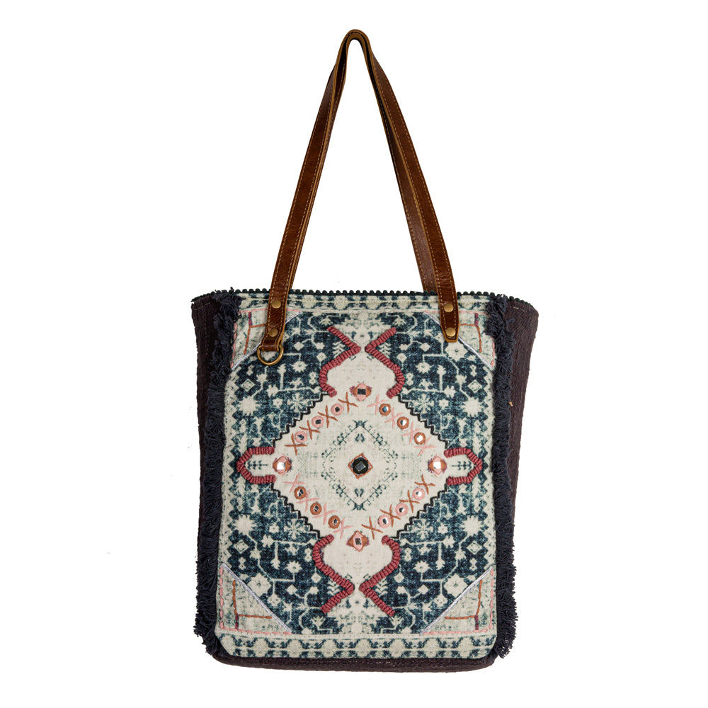 Homestyle Warmth Embroidered Tote Bag - Myra USA