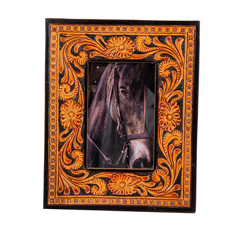 Classic Country Hand-Tooled Photo Frame