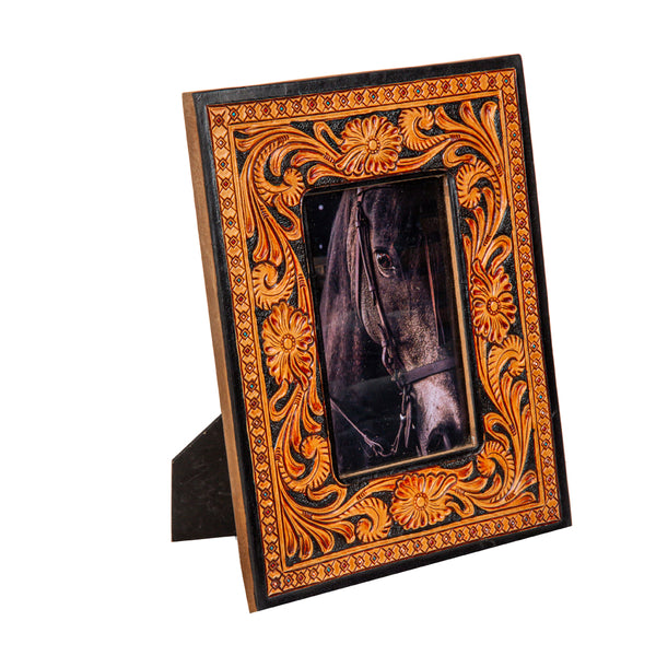 Classic Country Hand-Tooled Photo Frame