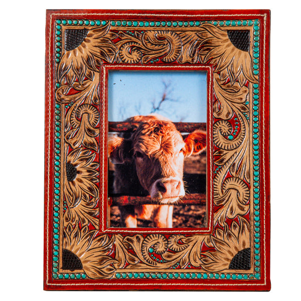 Devonnie’s Sunflowers Hand-Tooled Photo Frame - Myra USA