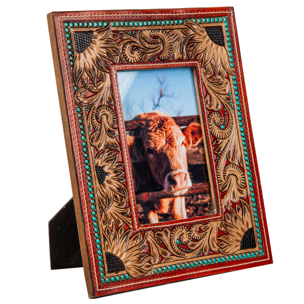 Devonnie’s Sunflowers Hand-Tooled Photo Frame - Myra USA