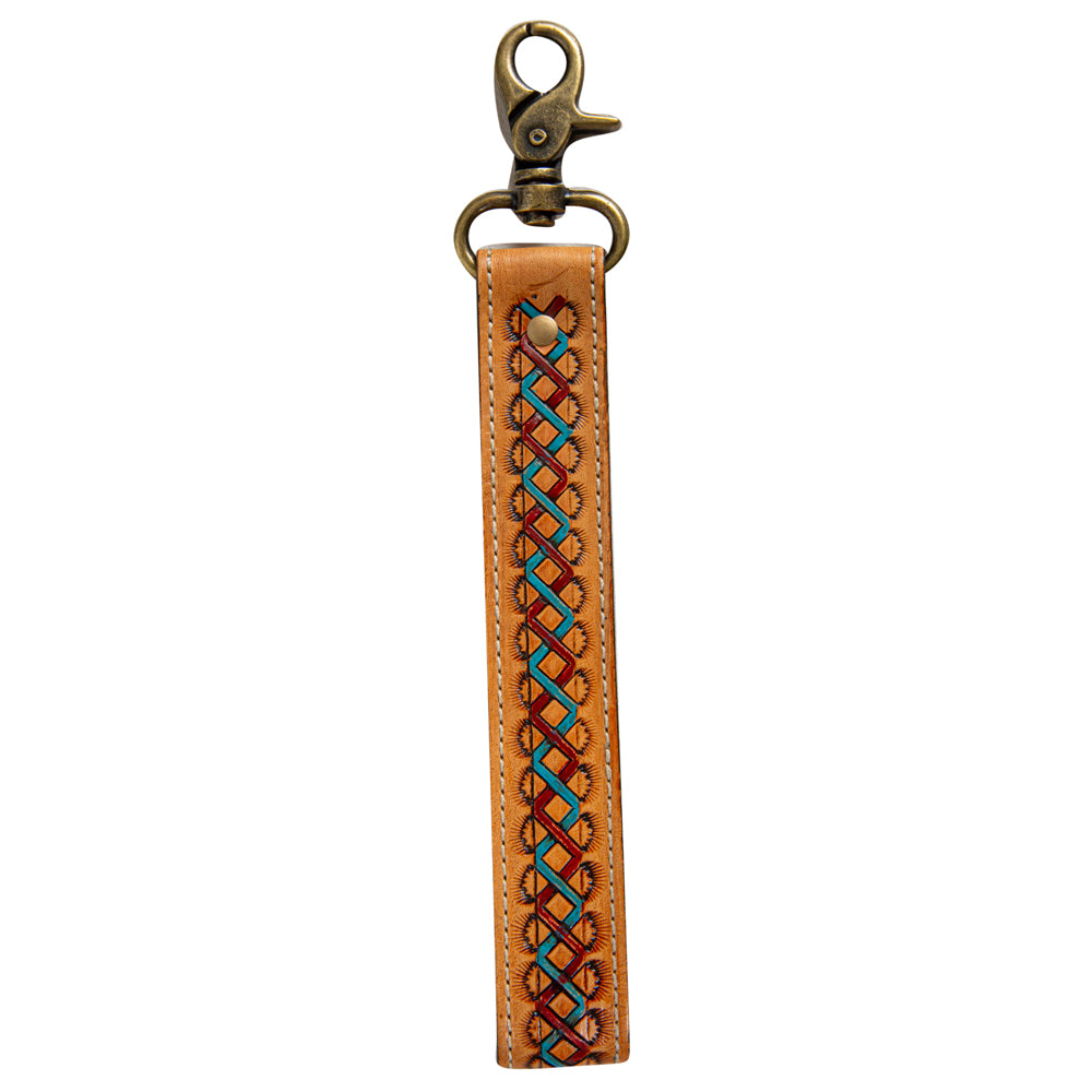Southwest Braid Hand-Tooled Strap Key Fob - Myra USA