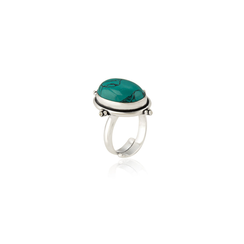 Prairie Rose Oval Turquoise Look Ring