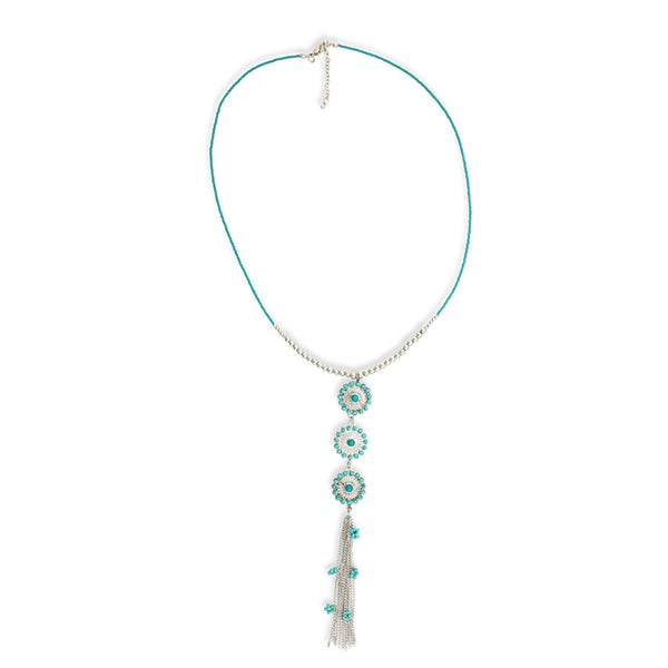 Bloom Flower Mini Concho Tassled Necklace - Myra USA