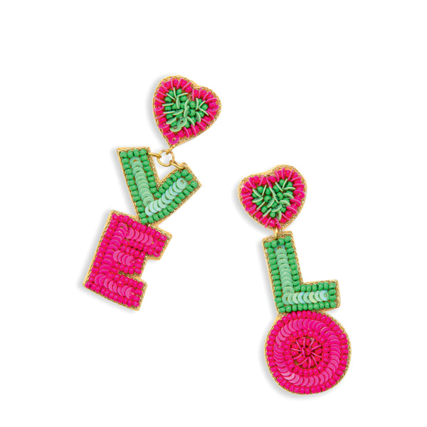 Letters of Love Beaded Earrings - Myra USA