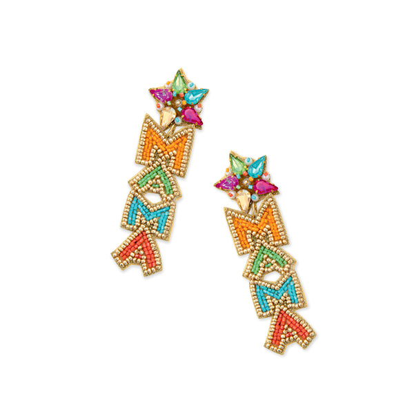 “Mama” Beaded Earrings