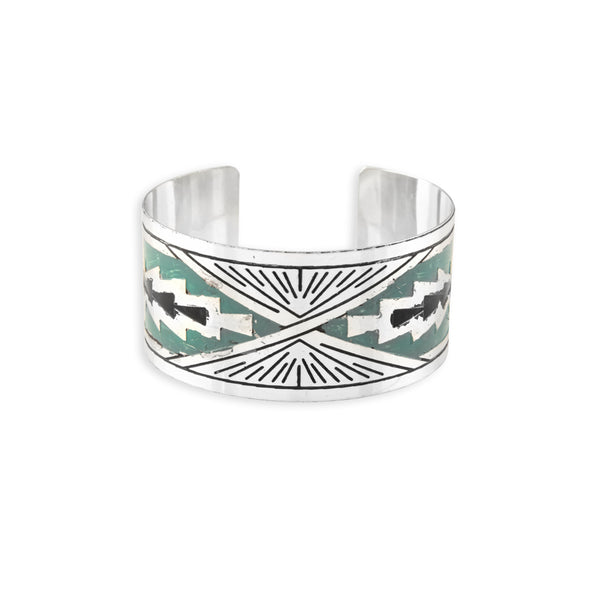 Day Rise Etched Metal Cuff Bracelet - Myra USA