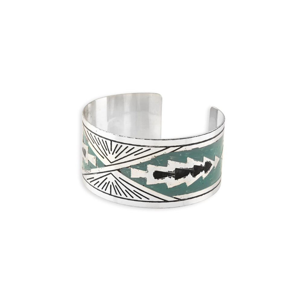 Day Rise Etched Metal Cuff Bracelet - Myra USA