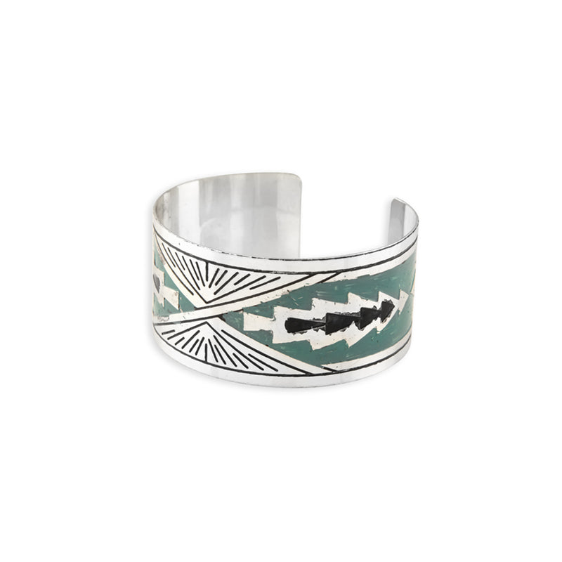 Day Rise Etched Metal Cuff Bracelet