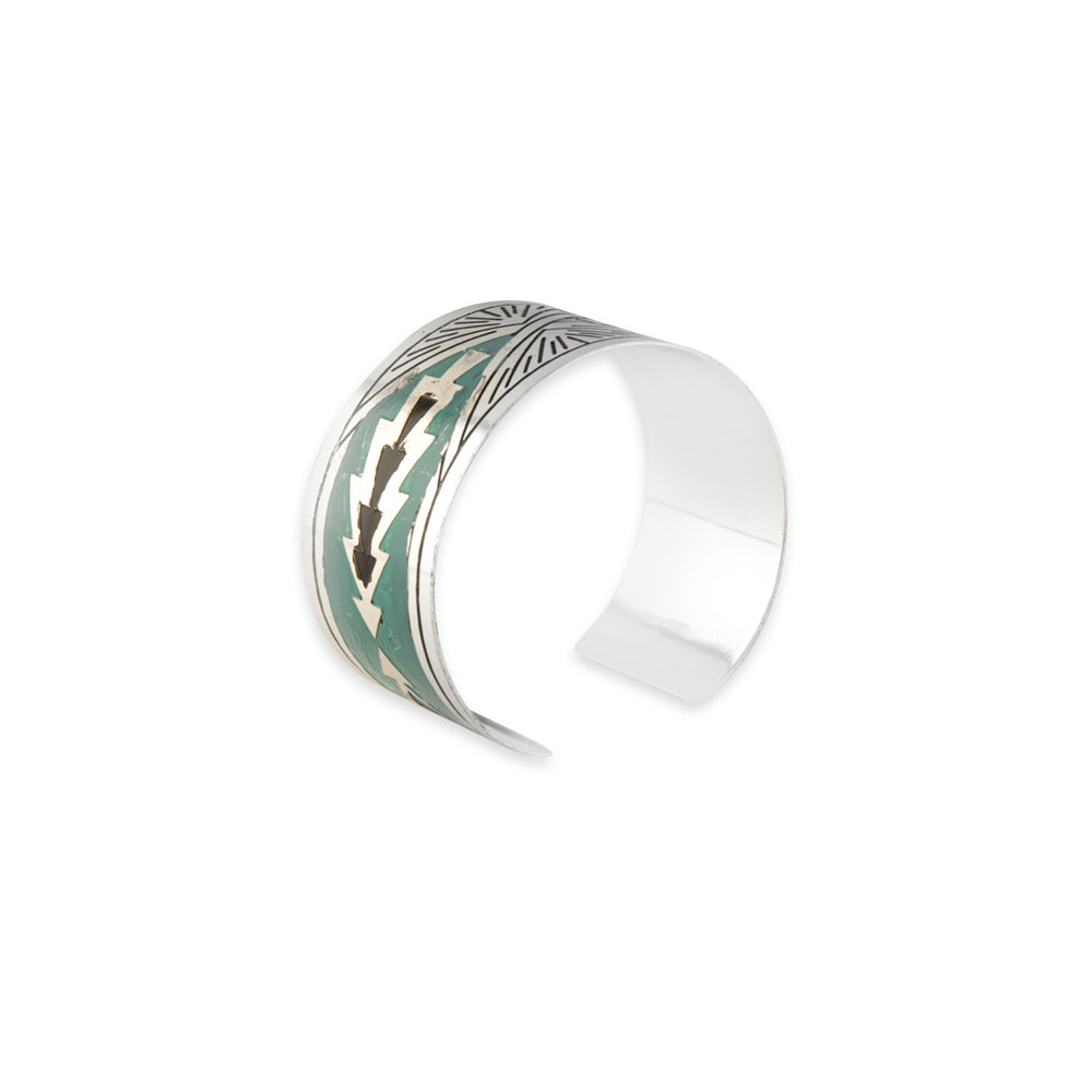 Day Rise Etched Metal Cuff Bracelet - Myra USA