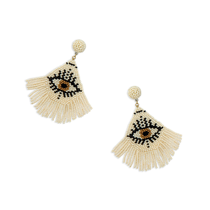 Eye in the Sky Woven Fringe Earrings