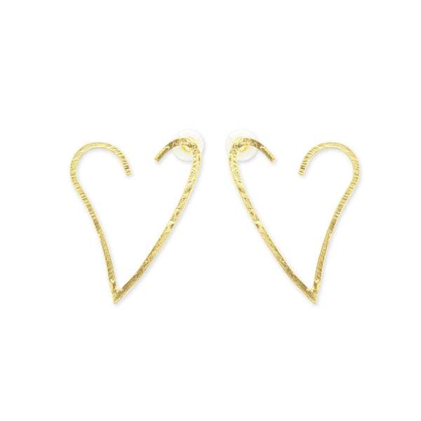 Open Hoop Heart Earrings