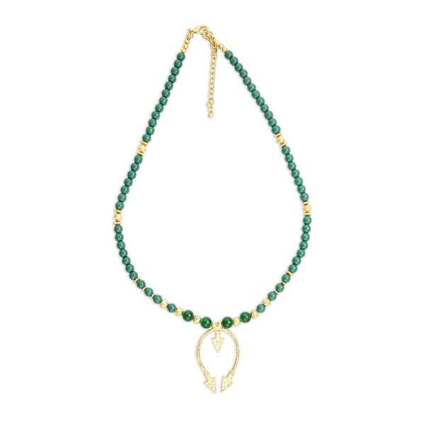 Looping Arrow Faux Malachite Necklace - Myra USA