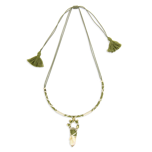 Inner Goddess Artisan Necklace With Crystal Pendant - Myra USA