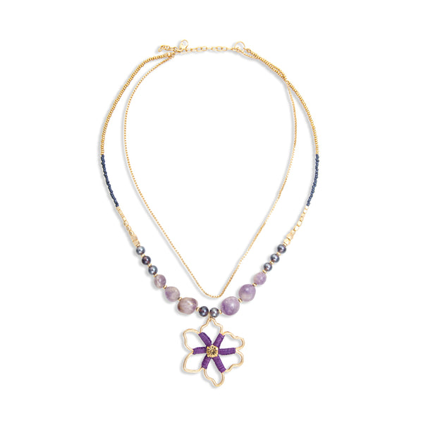 Amethyst Blooming Pendant Necklace - Myra USA