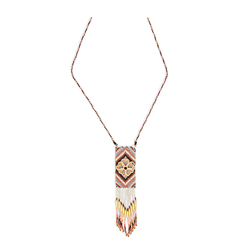 History of Min Beaded Tribal Inspired Necklace