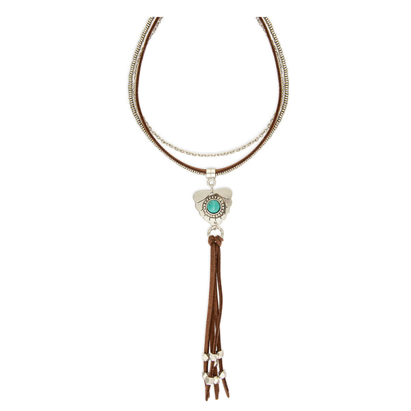 Feather Shield Stacked Necklace - Myra USA