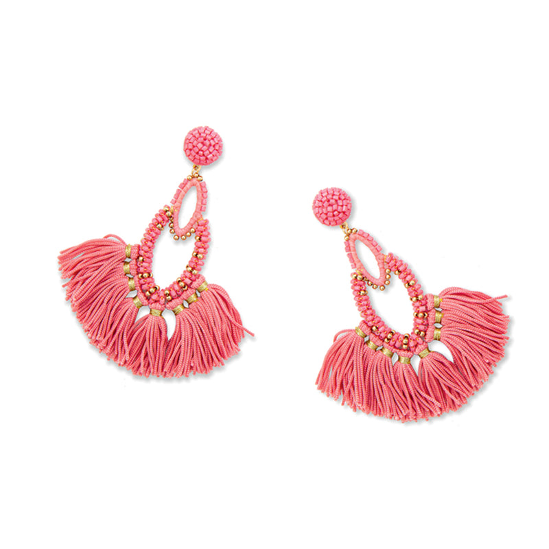 Caroline Beaded & Fringed Earrings