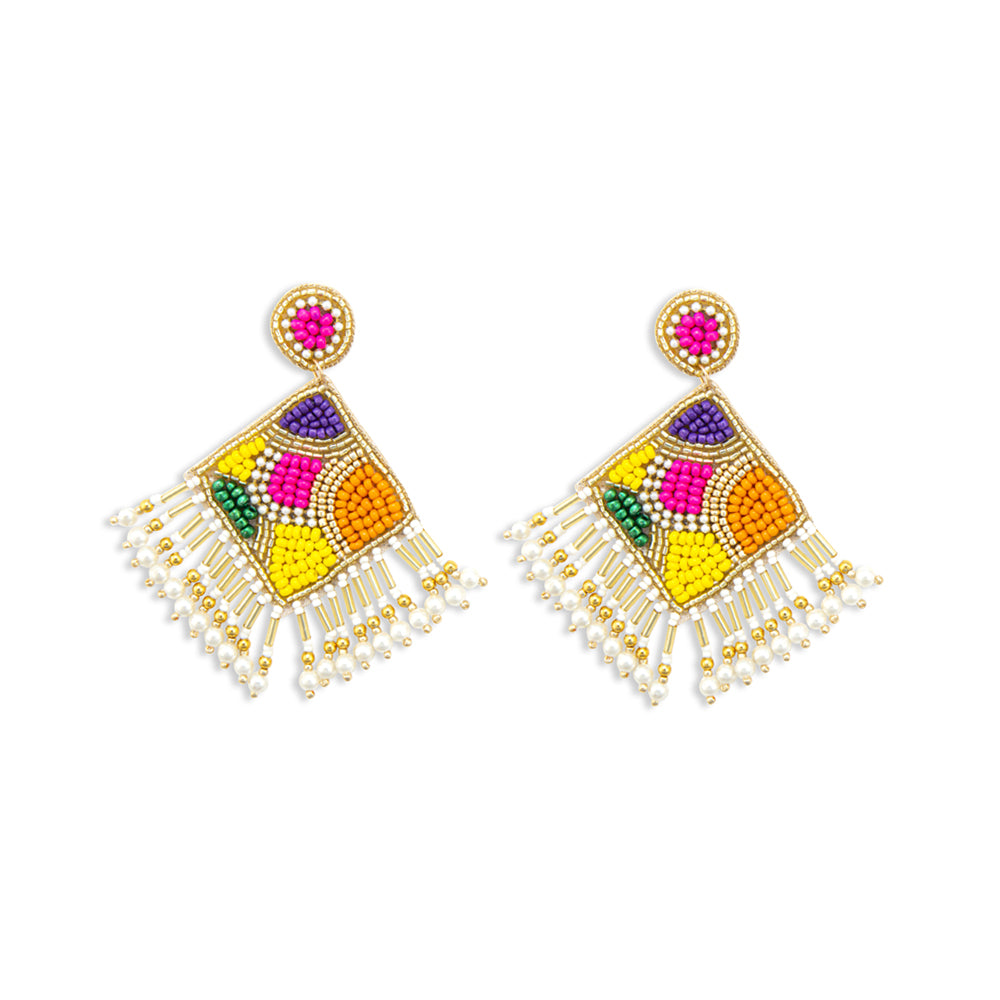 Fields of Blooms Beaded Earrings - Myra USA