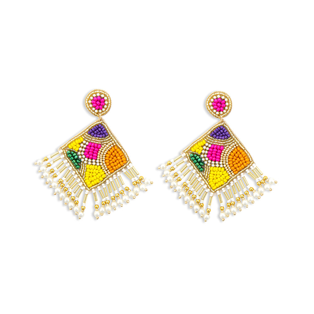Fields of Blooms Beaded Earrings - Myra USA