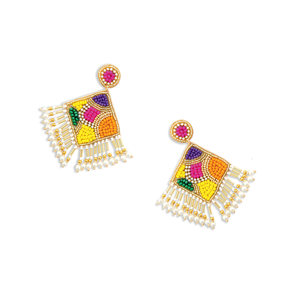 Fields of Blooms Beaded Earrings - Myra USA